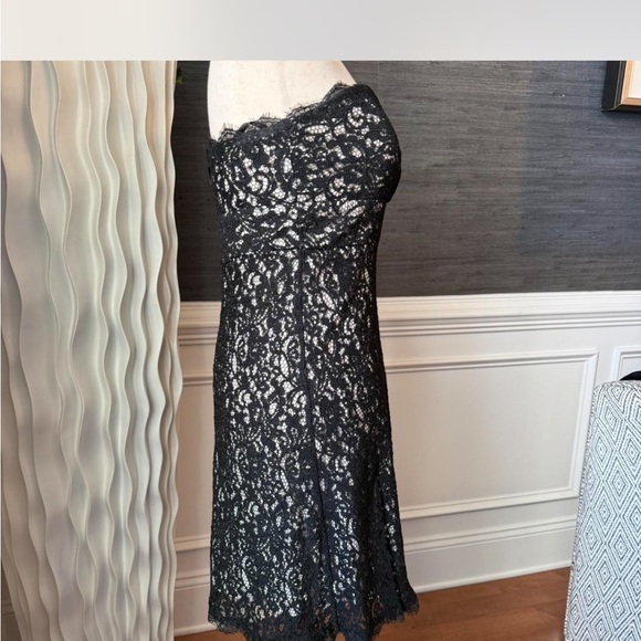 White House Black Market Strapless Black Lace Dress - Picture 5 of 8